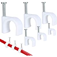Clip de cable redondo SANTOO 600 piezas con clavo de acero- abrazadera de cable- 4 mm - 5 mm - 6 mm - 8 mm - 10 mm- para…